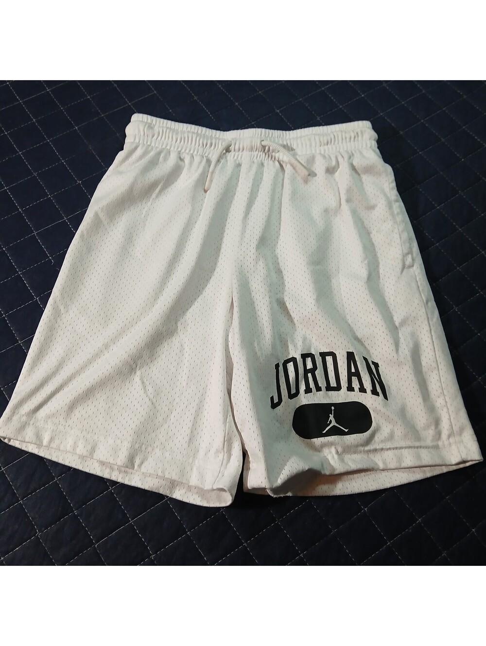 Jordan Basketball Shorts White Mesh Athletic Elastic Waist Men M